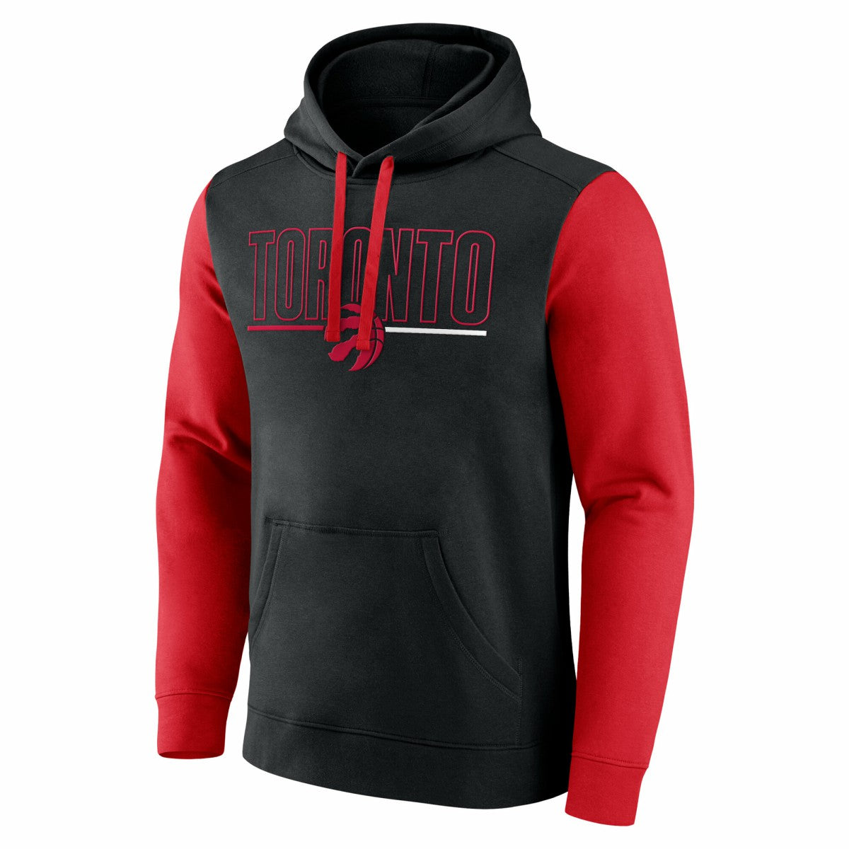 Toronto Raptors Logo Athletic Outline Colorblock Pullover Hoodie On Sale