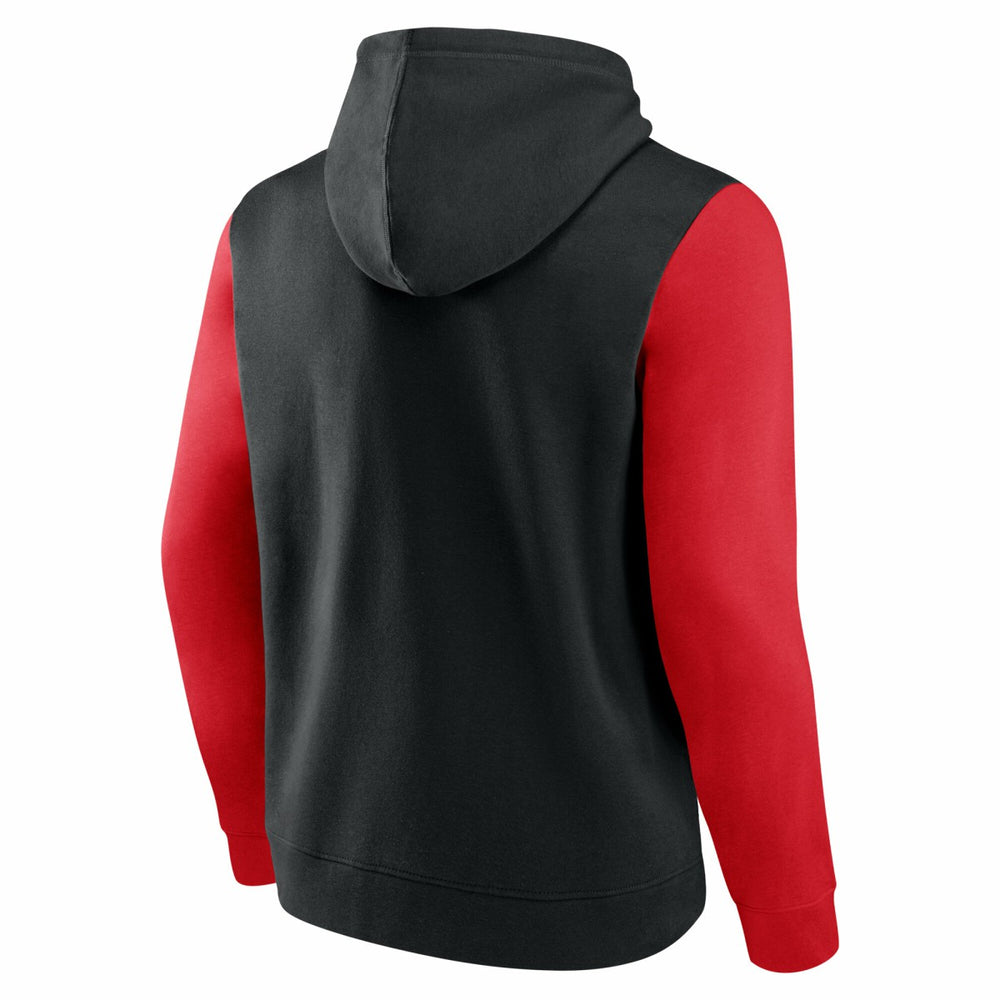 Toronto Raptors Logo Athletic Outline Colorblock Pullover Hoodie On Sale