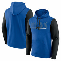 Orlando Magic Logo Athletic Outline Colorblock Pullover Hoodie For Sale
