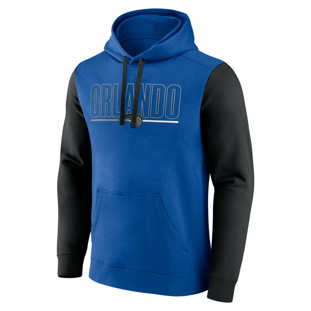 Orlando Magic Logo Athletic Outline Colorblock Pullover Hoodie For Sale