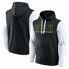 Utah Jazz Logo Athletic Outline Colorblock Pullover Hoodie New