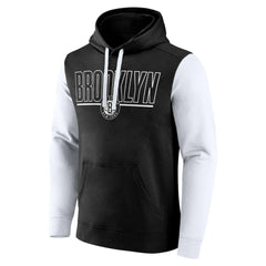 Brooklyn Nets Logo Athletic Outline Colorblock Pullover Hoodie Discount