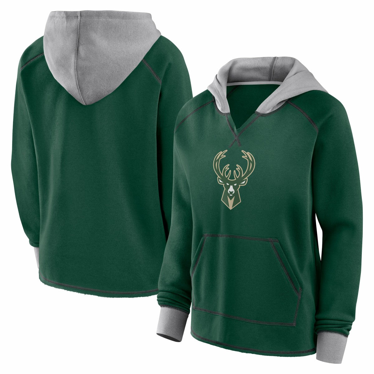 Milwaukee Bucks Logo Athletic Women's Boom Pullover Hoodie Discount
