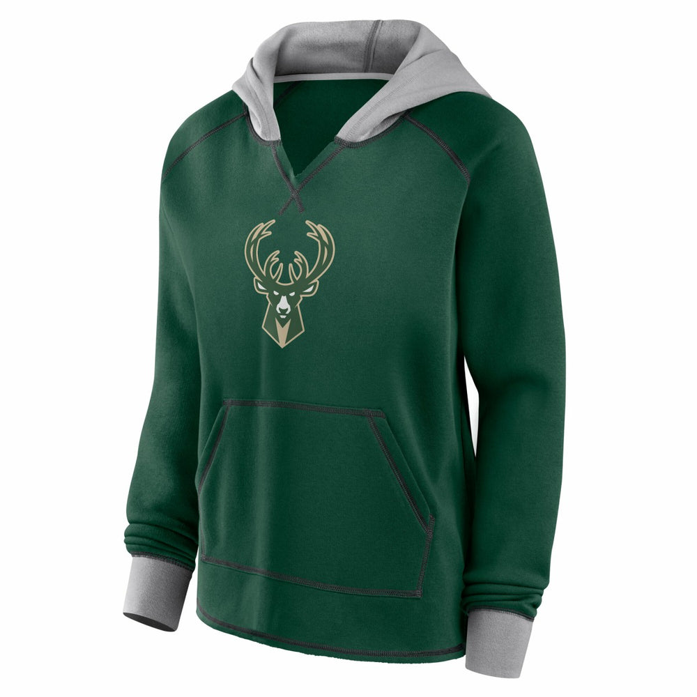 Milwaukee Bucks Logo Athletic Women's Boom Pullover Hoodie Discount