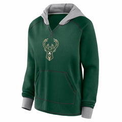 Milwaukee Bucks Logo Athletic Women's Boom Pullover Hoodie Discount