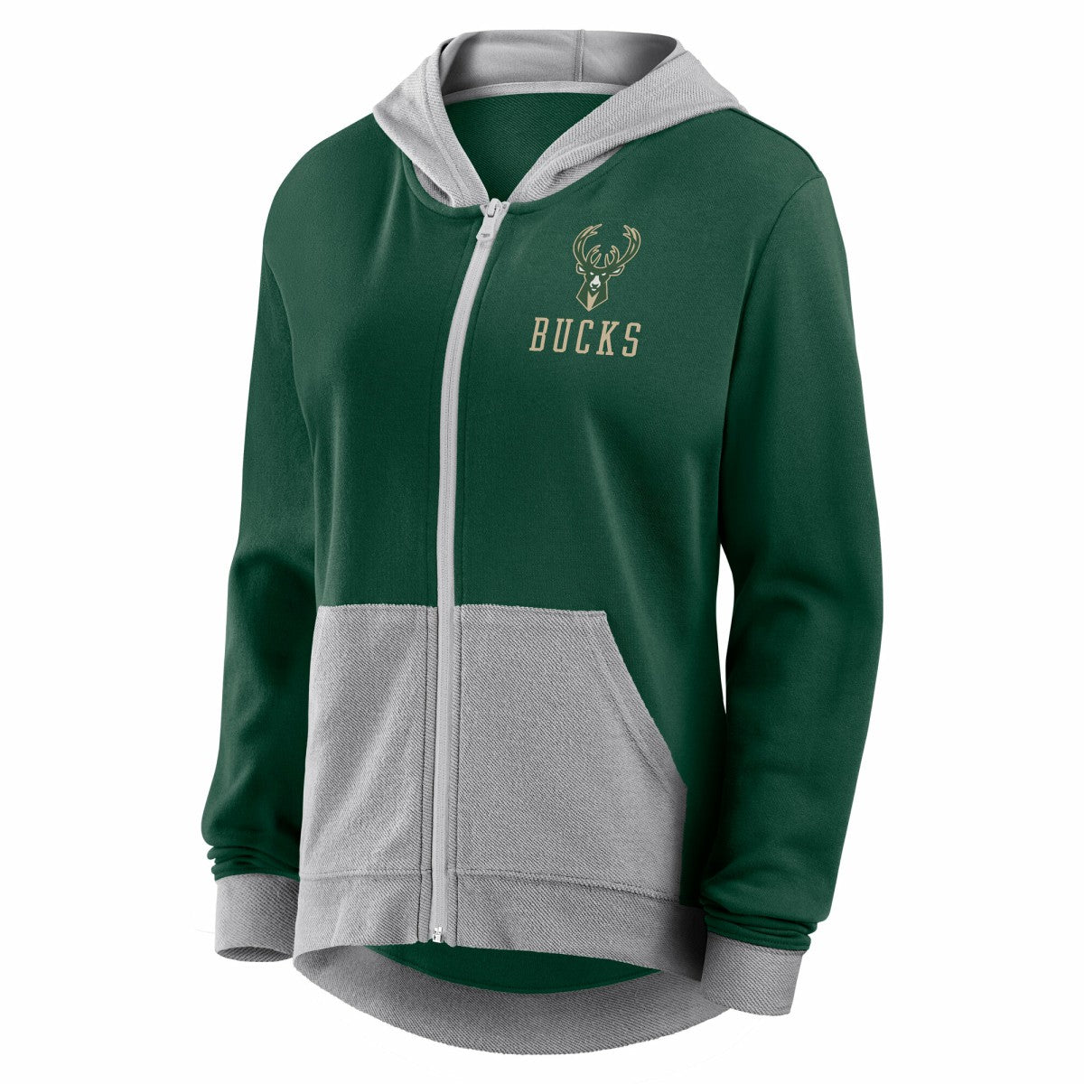 Milwaukee Bucks Logo Athletic Women's Hit It French Terry Full-Zip Hoodie Discount