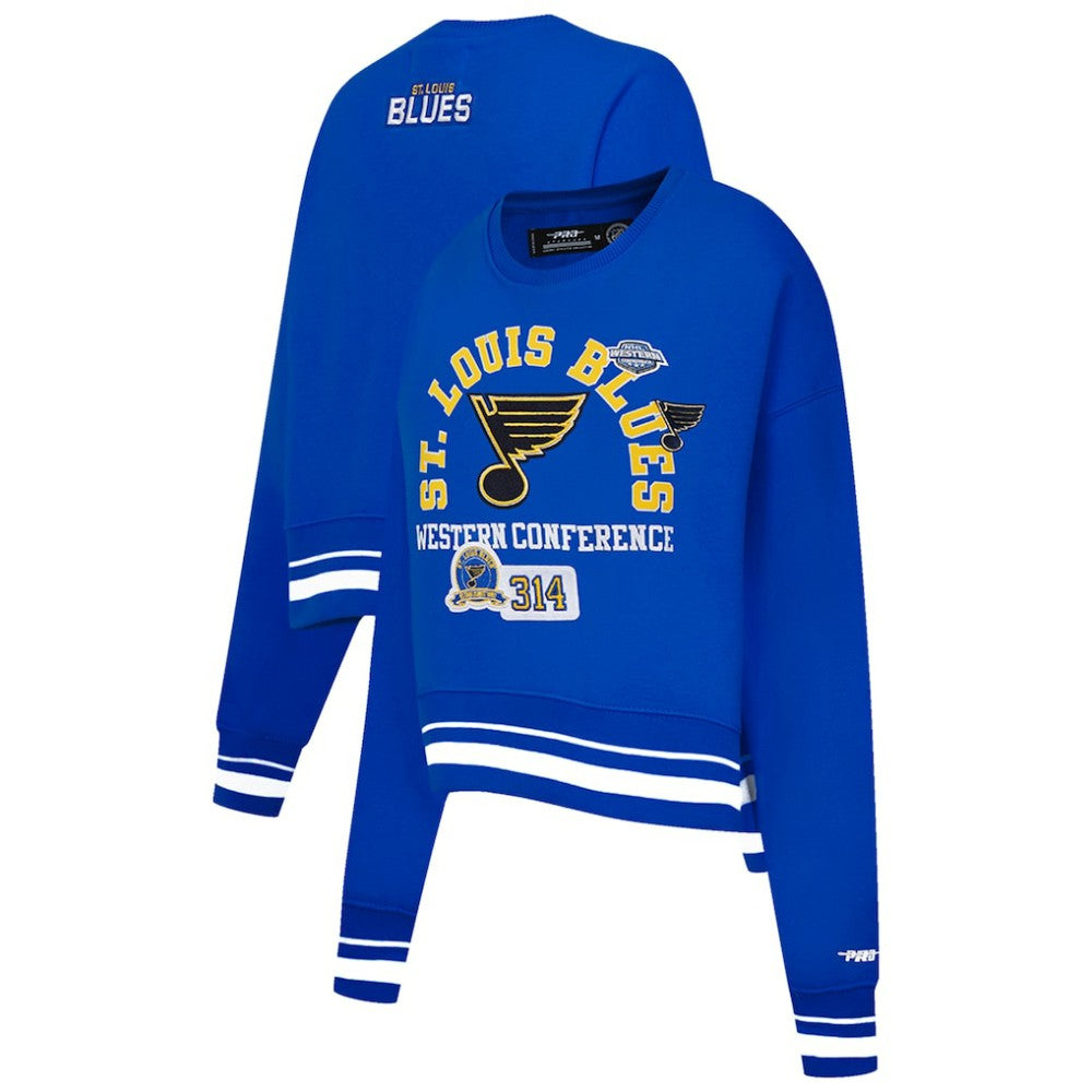 St. Louis Blues Pro Standard Women's Area Code Cropped Pullover Sweatshirt For Sale