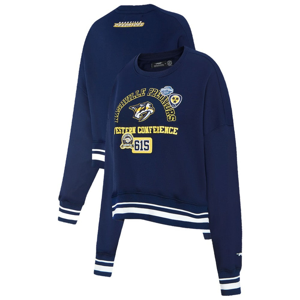 Nashville Predators Pro Standard Women's Area Code Cropped Pullover Sweatshirt Sale