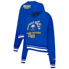 Buffalo Sabres Pro Standard Women's Area Code Cropped Pullover Sweatshirt On Sale