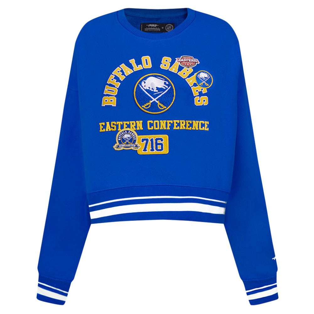 Buffalo Sabres Pro Standard Women's Area Code Cropped Pullover Sweatshirt On Sale