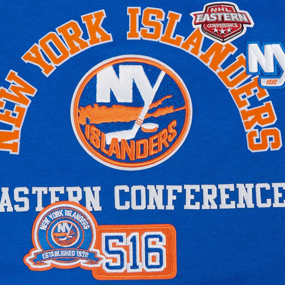 New York Islanders Pro Standard Women's Area Code Cropped Pullover Sweatshirt Online