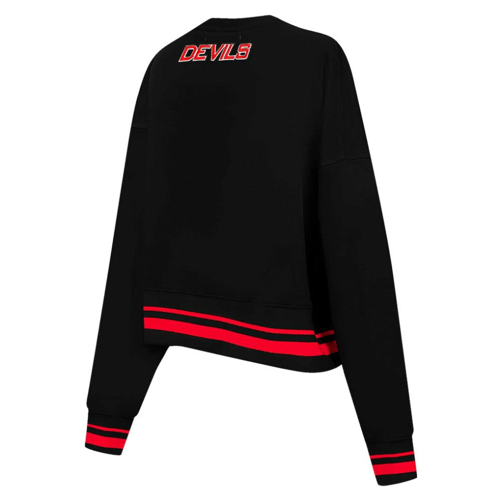 New Jersey Devils Pro Standard Women's Area Code Cropped Pullover Sweatshirt Outlet