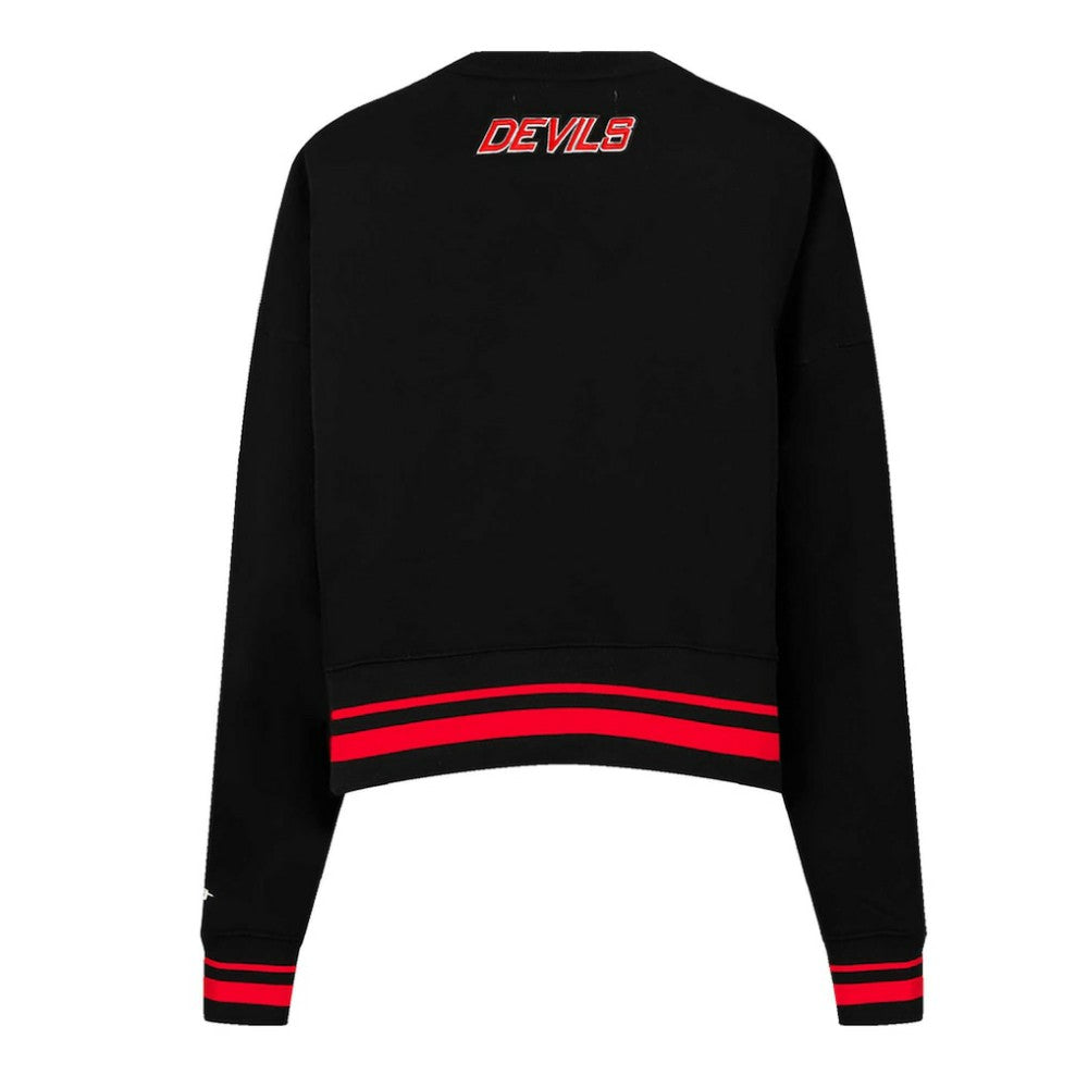 New Jersey Devils Pro Standard Women's Area Code Cropped Pullover Sweatshirt Outlet