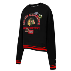Chicago Blackhawks Pro Standard Women's Area Code Cropped Pullover Sweatshirt Sale