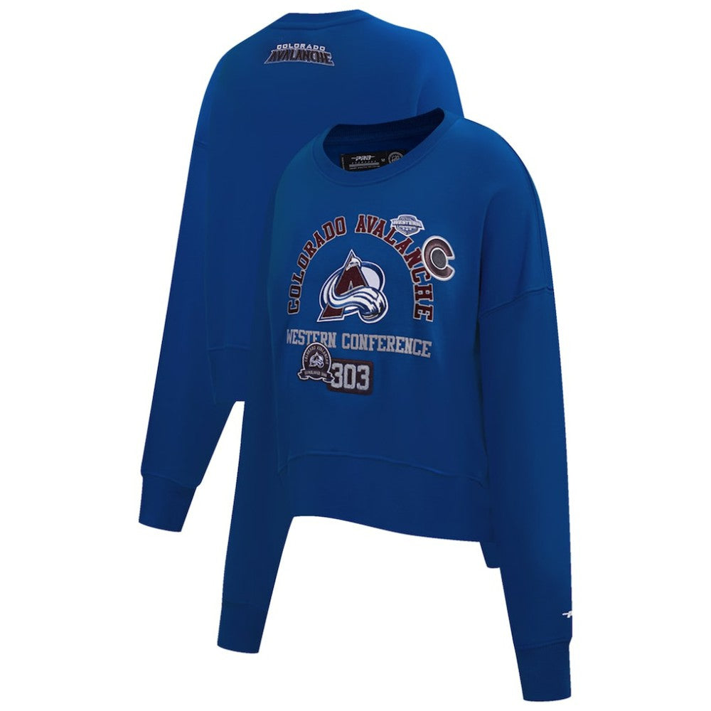 Colorado Avalanche Pro Standard Women's Area Code Cropped Pullover Sweatshirt Sale