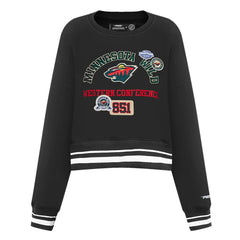 Minnesota Wild Pro Standard Women's Area Code Cropped Pullover Sweatshirt Online