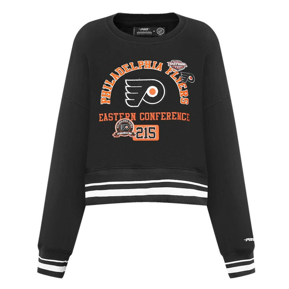 Philadelphia Flyers Pro Standard Women's Area Code Cropped Pullover Sweatshirt Online