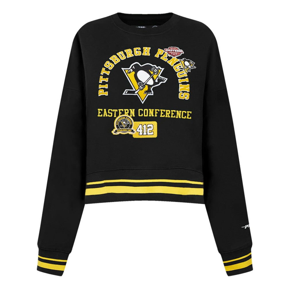 Pittsburgh Penguins Pro Standard Women's Area Code Cropped Pullover Sweatshirt For Sale