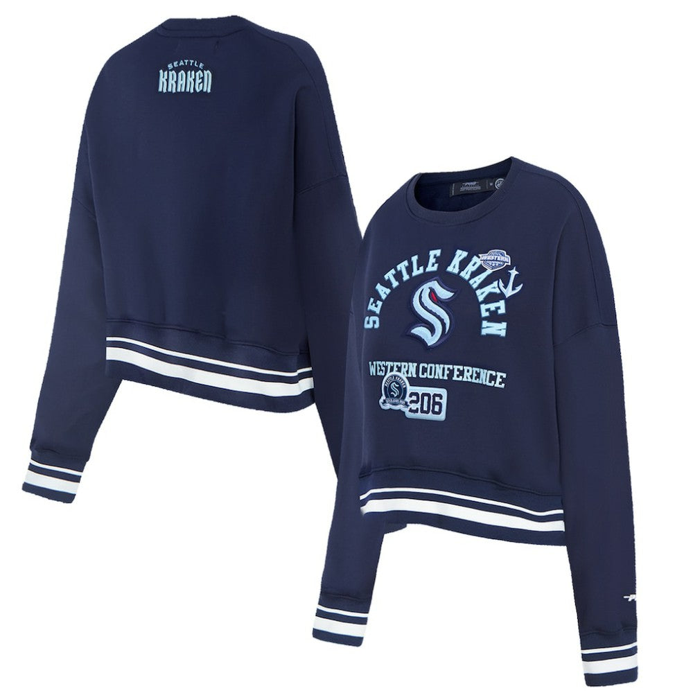 Seattle Kraken Pro Standard Women's Area Code Cropped Pullover Sweatshirt Outlet