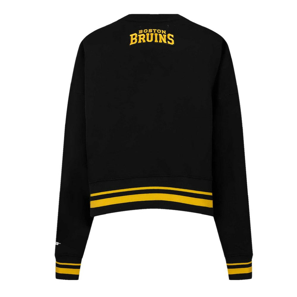 Boston Bruins Pro Standard Women's Area Code Cropped Pullover Sweatshirt Outlet