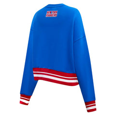 New York Rangers Pro Standard Women's Area Code Cropped Pullover Sweatshirt Outlet