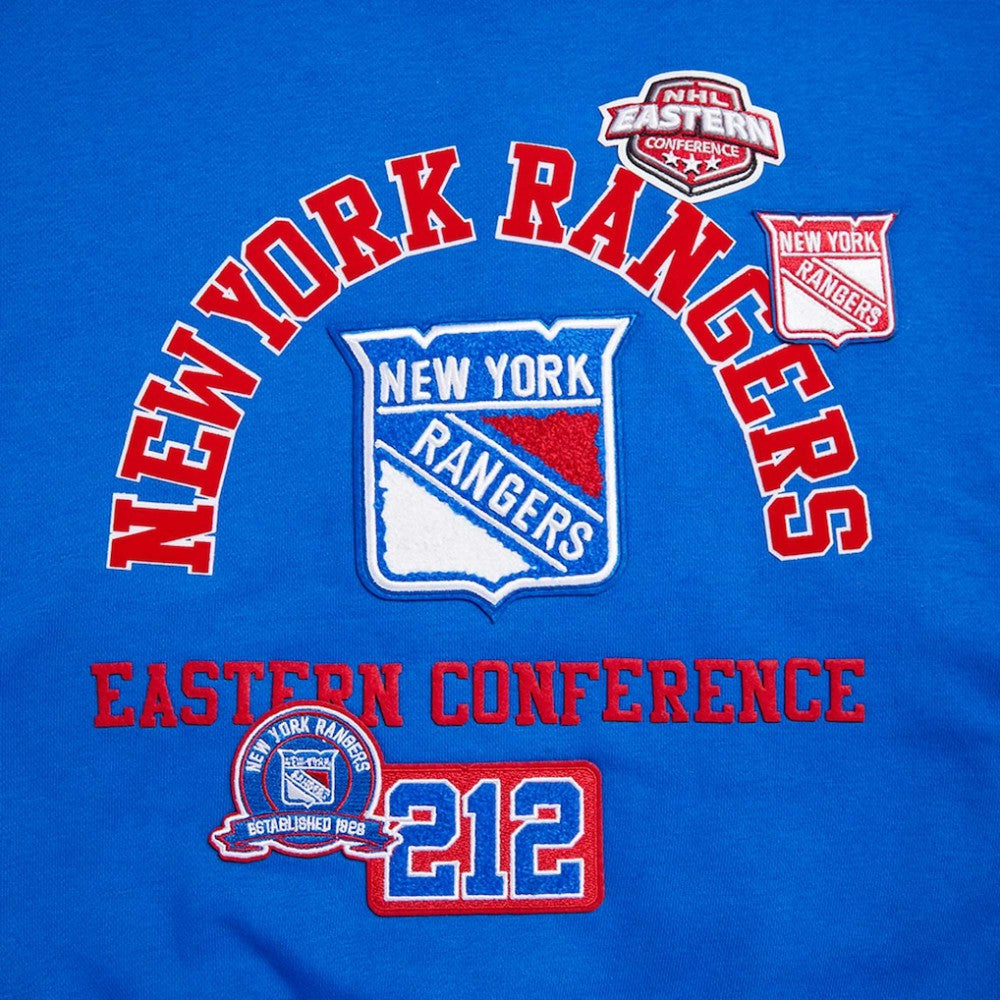 New York Rangers Pro Standard Women's Area Code Cropped Pullover Sweatshirt Outlet