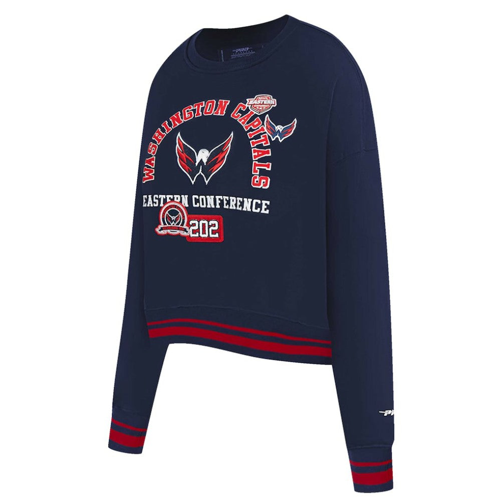 Washington Capitals Pro Standard Women's Area Code Cropped Pullover Sweatshirt For Sale