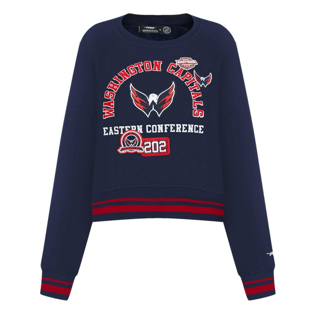 Washington Capitals Pro Standard Women's Area Code Cropped Pullover Sweatshirt For Sale