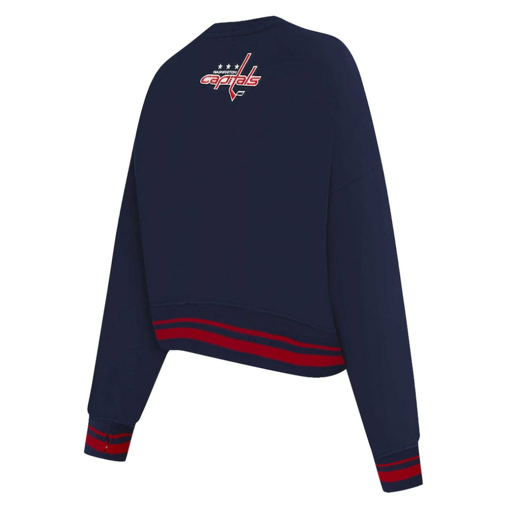 Washington Capitals Pro Standard Women's Area Code Cropped Pullover Sweatshirt For Sale