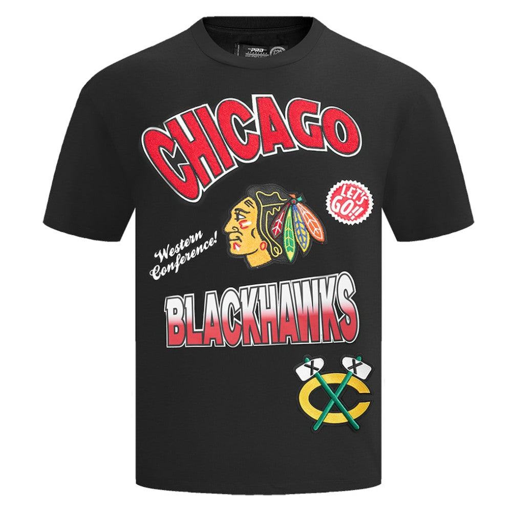 Chicago Blackhawks Pro Standard Turn It Up Dropped Shoulder T-Shirt Online
