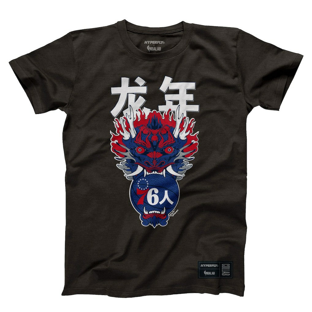 Philadelphia 76ers Hyperfly Unisex Year of the Dragon Lunar New Year Collection T-Shirt For Sale