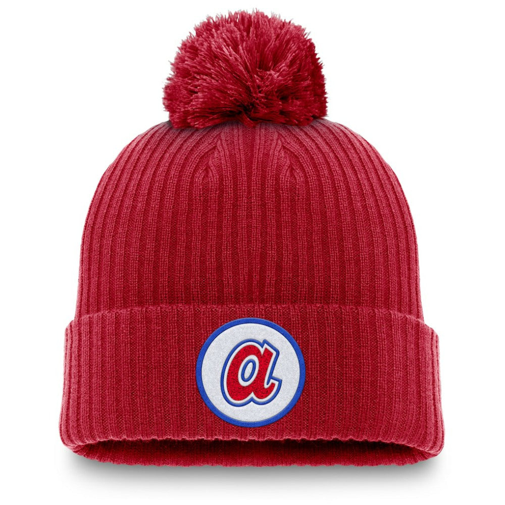 Atlanta Braves Nike Cooperstown Collection Patch Cuffed Knit Hat with Pom | MLB For sale