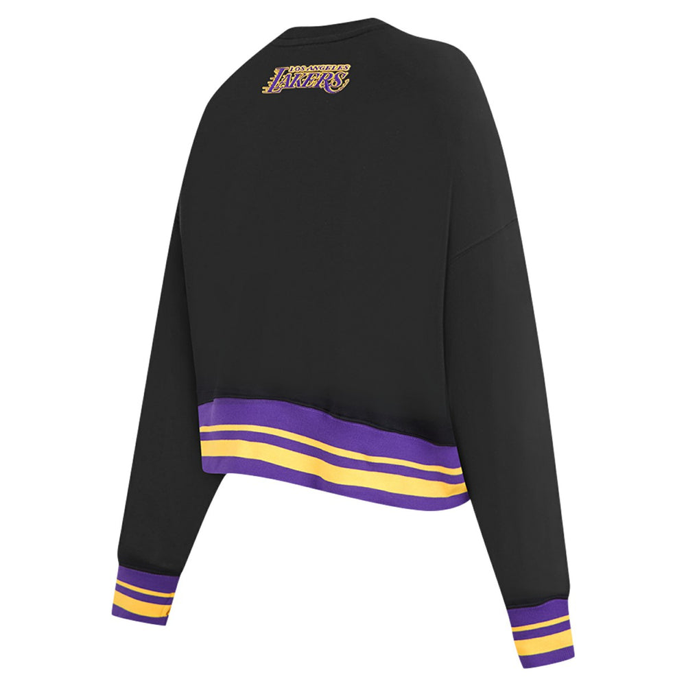 Los Angeles Lakers Pro Standard Women's Area Code Cropped Pullover Sweatshirt Online