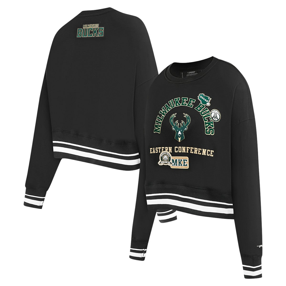 Milwaukee Bucks Pro Standard Women's Area Code Cropped Pullover Sweatshirt For Sale