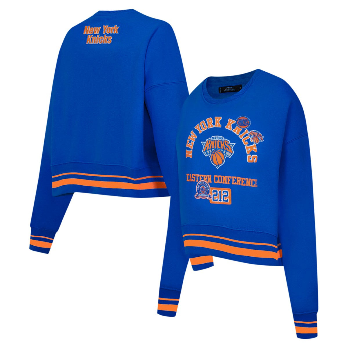 New York Knicks Pro Standard Women's Area Code Cropped Pullover Sweatshirt Discount