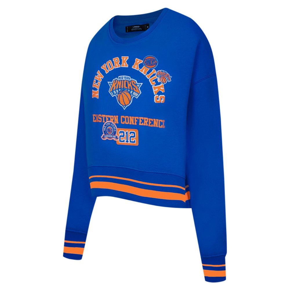 New York Knicks Pro Standard Women's Area Code Cropped Pullover Sweatshirt Discount
