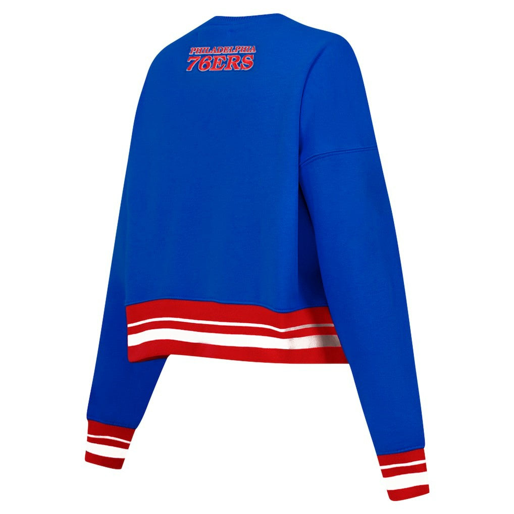 Philadelphia 76ers Pro Standard Women's Area Code Cropped Pullover Sweatshirt Outlet