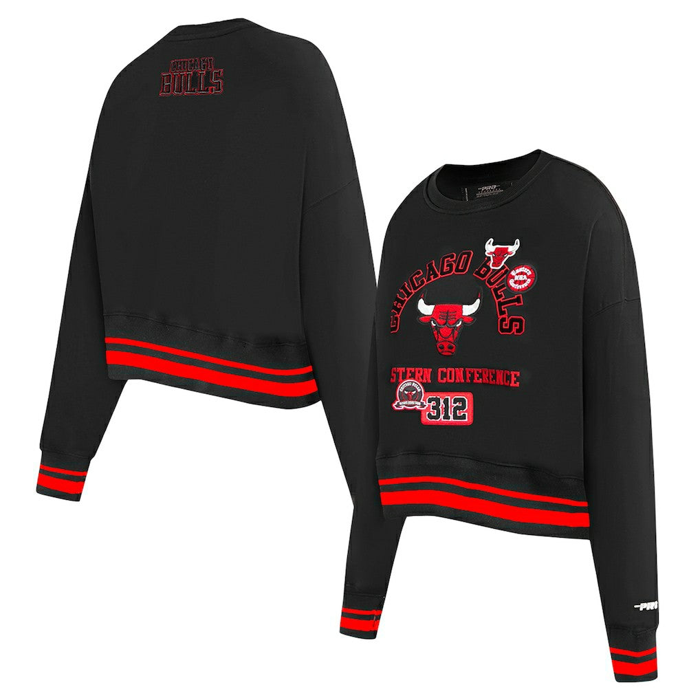 Chicago Bulls Pro Standard Women's Area Code Cropped Pullover Sweatshirt Discount