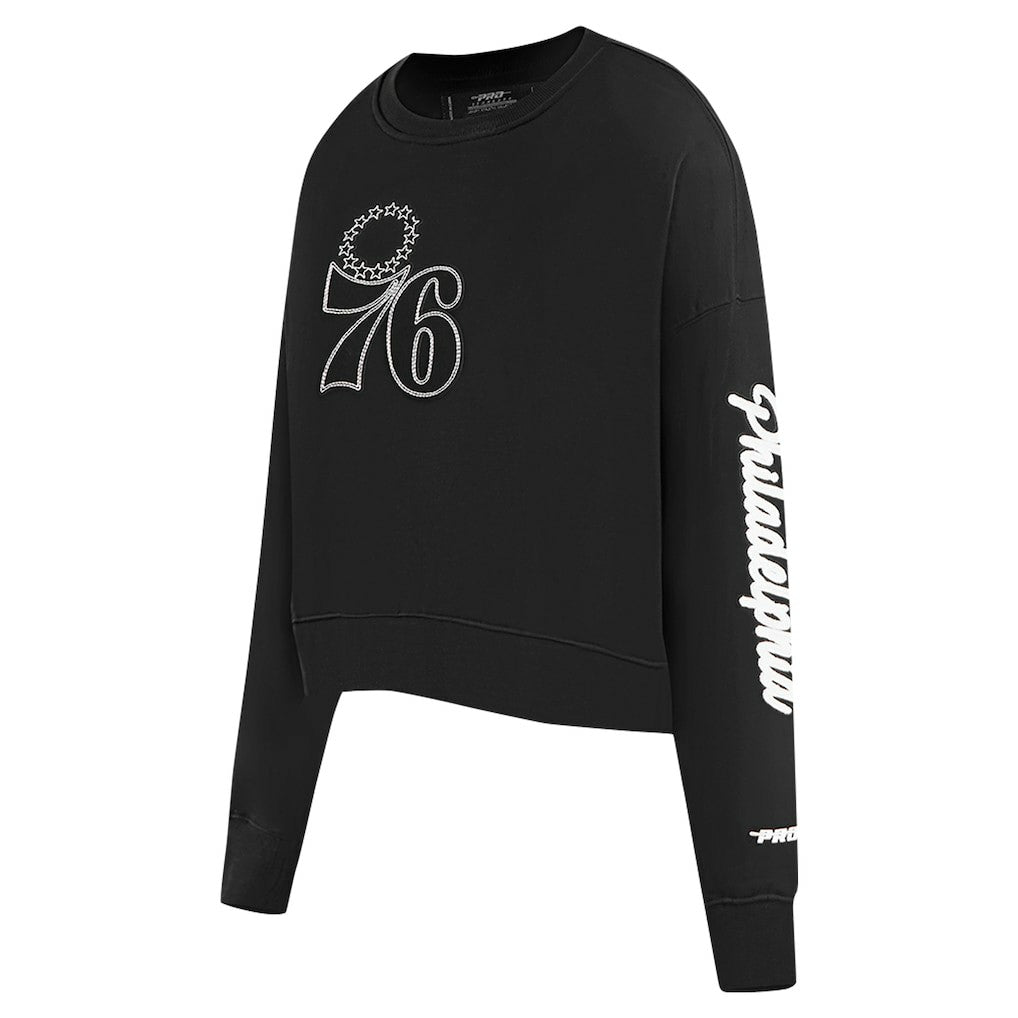 Philadelphia 76ers Pro Standard Women's Paint The City Cropped Pullover Sweatshirt Online