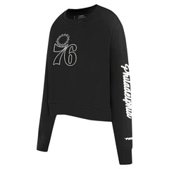 Philadelphia 76ers Pro Standard Women's Paint The City Cropped Pullover Sweatshirt Online