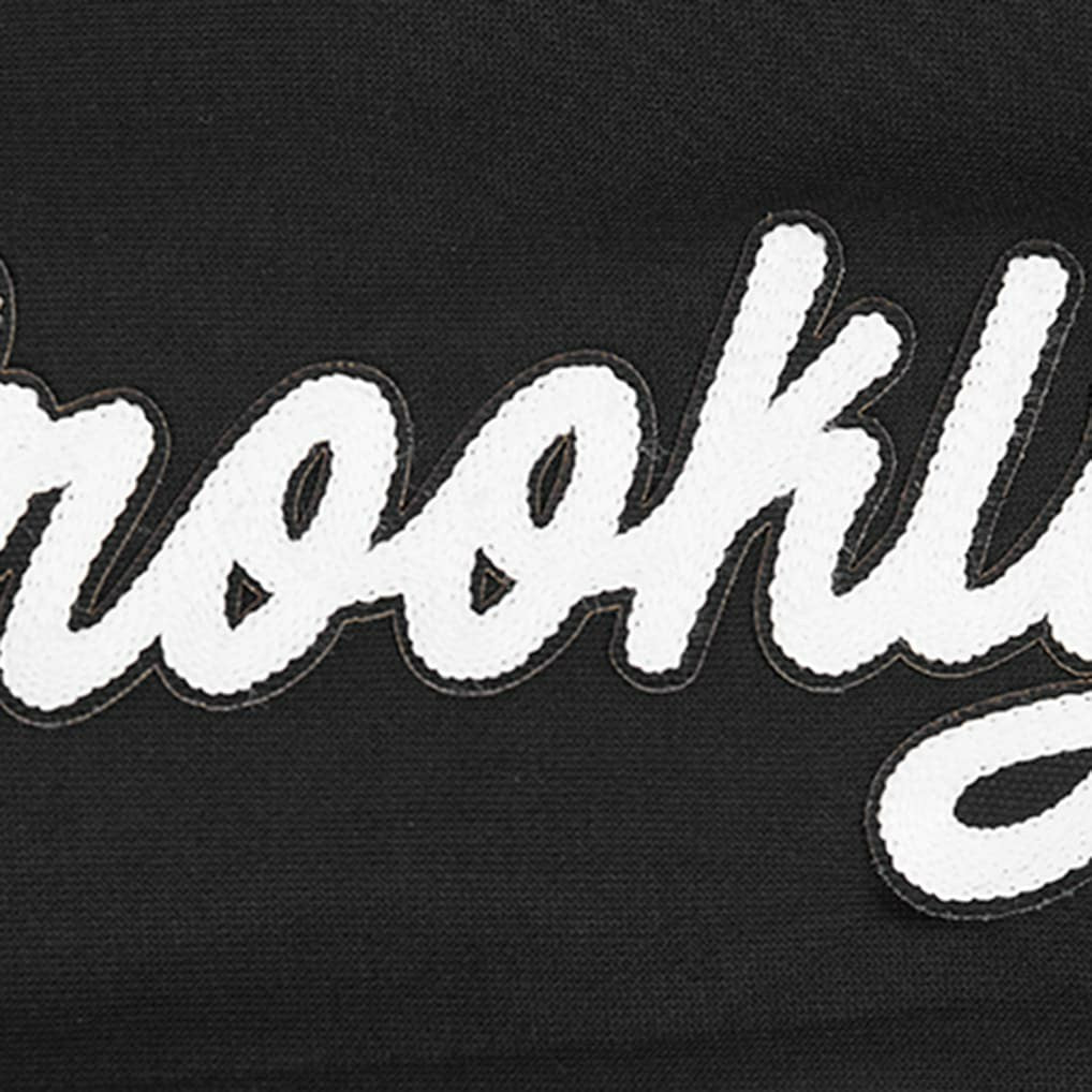 Brooklyn Nets Pro Standard Women's Paint The City Cropped Pullover Sweatshirt New