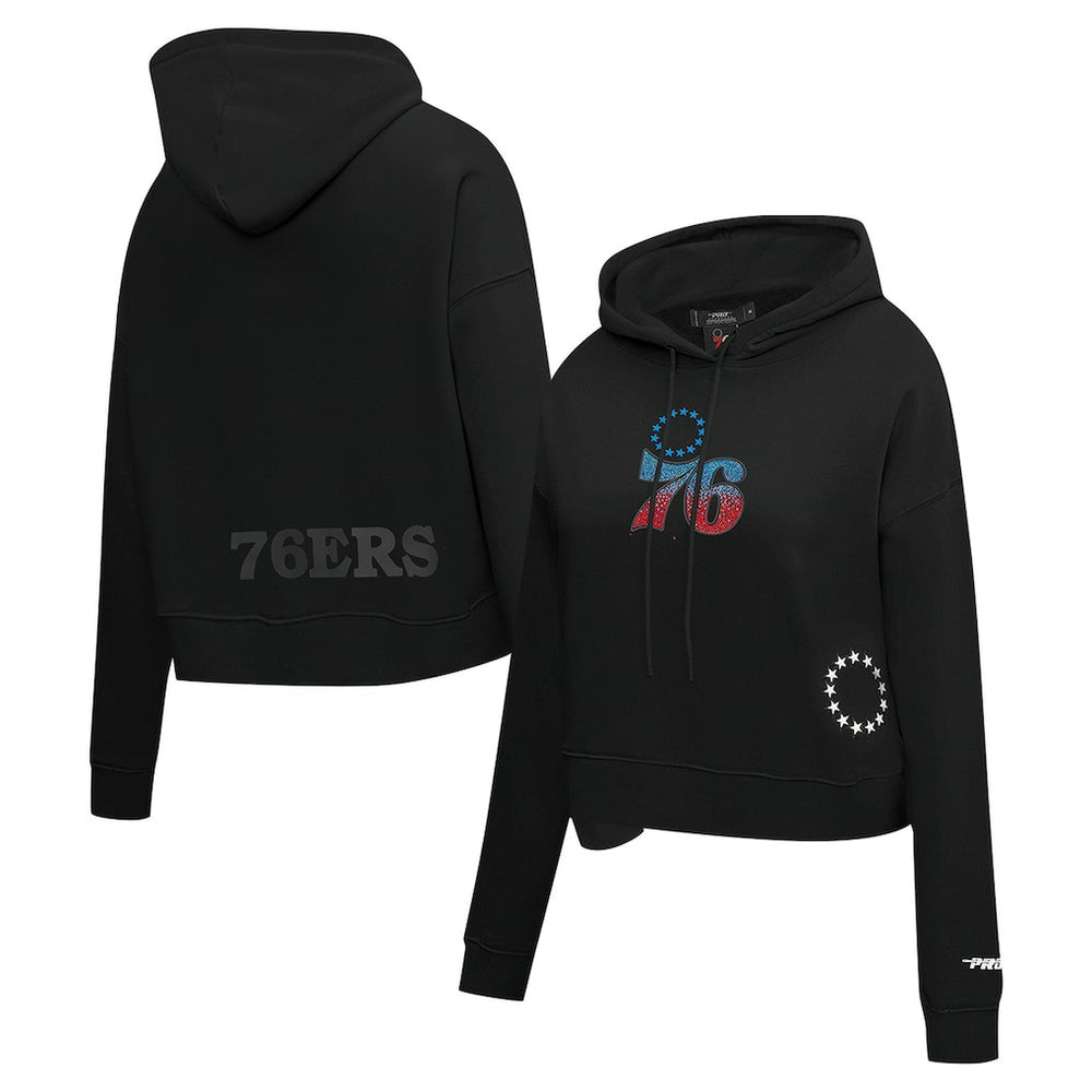 Philadelphia 76ers Pro Standard Women's Jewels Cropped Pullover Hoodie On Sale