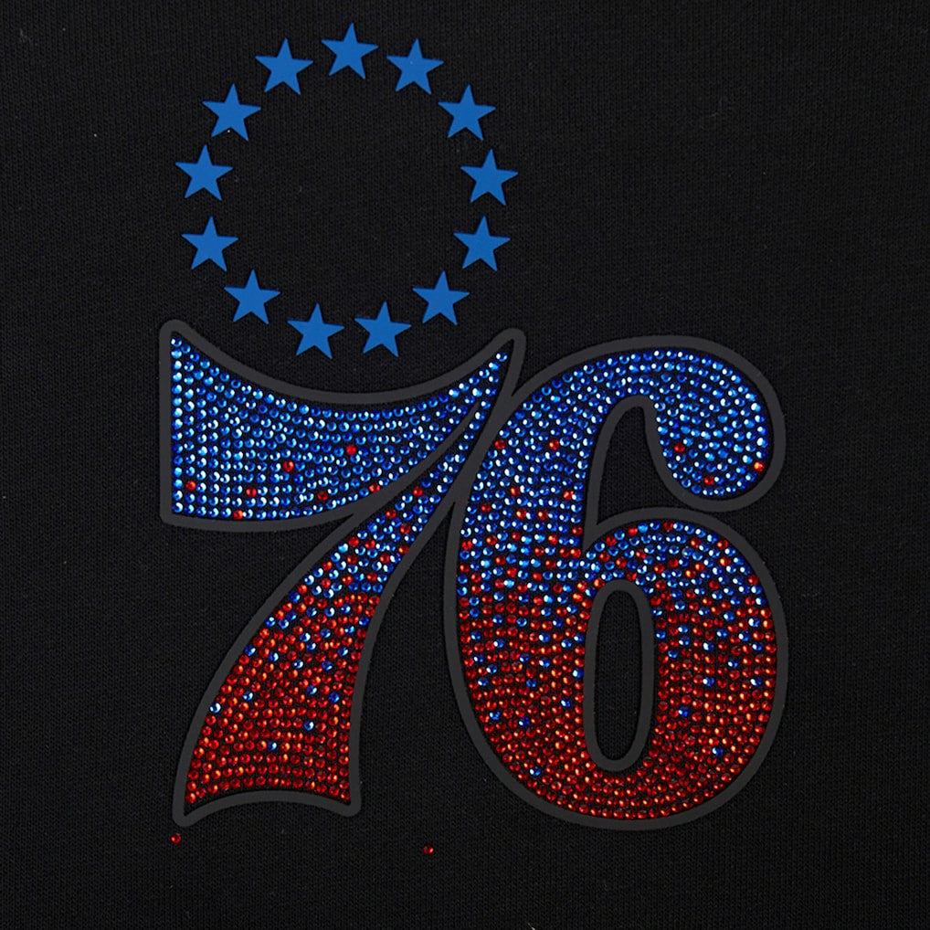 Philadelphia 76ers Pro Standard Women's Jewels Cropped Pullover Hoodie On Sale