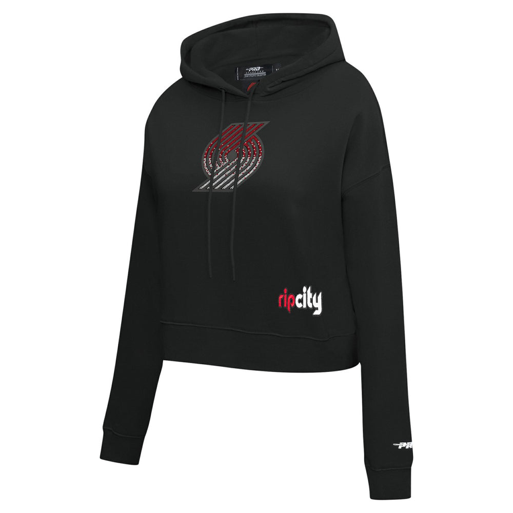 Portland Trail Blazers Pro Standard Women's Jewels Cropped Pullover Hoodie New