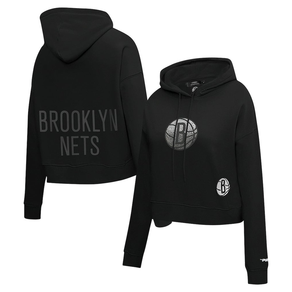 Brooklyn Nets Pro Standard Women's Jewels Cropped Pullover Hoodie Discount