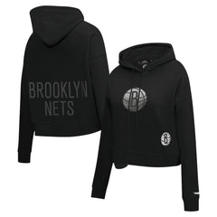 Brooklyn Nets Pro Standard Women's Jewels Cropped Pullover Hoodie Discount
