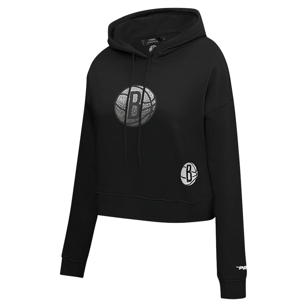 Brooklyn Nets Pro Standard Women's Jewels Cropped Pullover Hoodie Discount