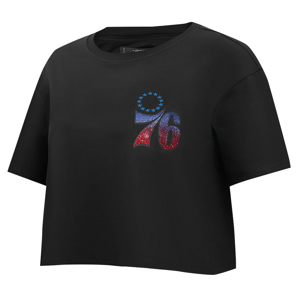 Philadelphia 76ers Pro Standard Women's Jewels Boxy Cropped T-Shirt Online