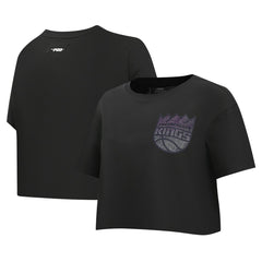 Sacramento Kings Pro Standard Women's Jewels Boxy Cropped T-Shirt New