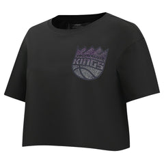 Sacramento Kings Pro Standard Women's Jewels Boxy Cropped T-Shirt New